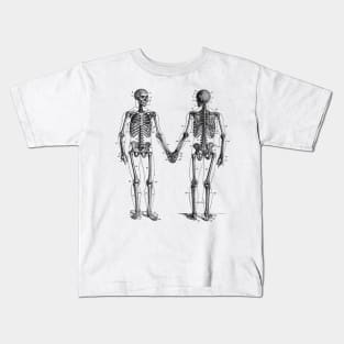 Skeletons Holding Hands Kids T-Shirt